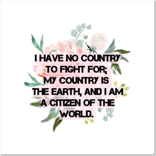 Eugene V. Debs Quote -  I am a citizen of the world Posters and Art